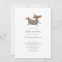Unicornio | BABY SHOWER | Azul | Invitación