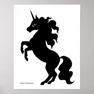 Unicornio Bailarín - Arte Minimalista en Blanco y 