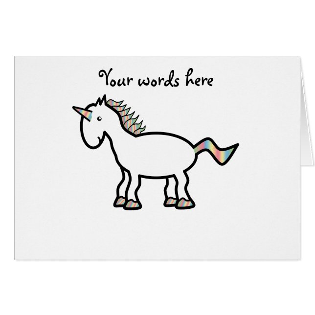 Unicornio blanco del arco iris (Anverso (Horizontal))