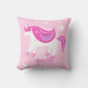 unicornio  Cojín decorativo rosa personalizado 🦄
