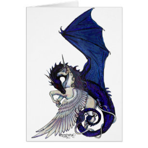 Unicornio CON ALAS y dragón