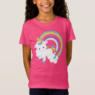 Unicornio con camiseta Chica arcoiris