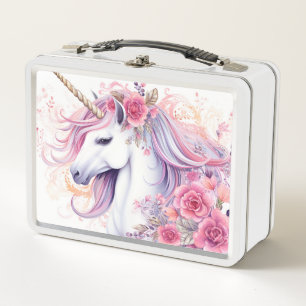 Unicornio con floral rosa
