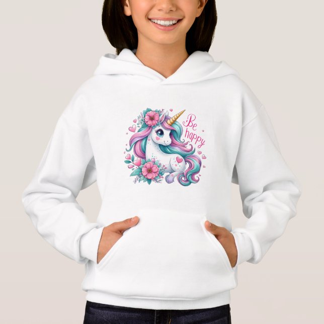 Unicornio con flores para mujeres y Chicas (Anverso)