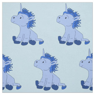 Unicornio de Cuta Azul - Tela para niños