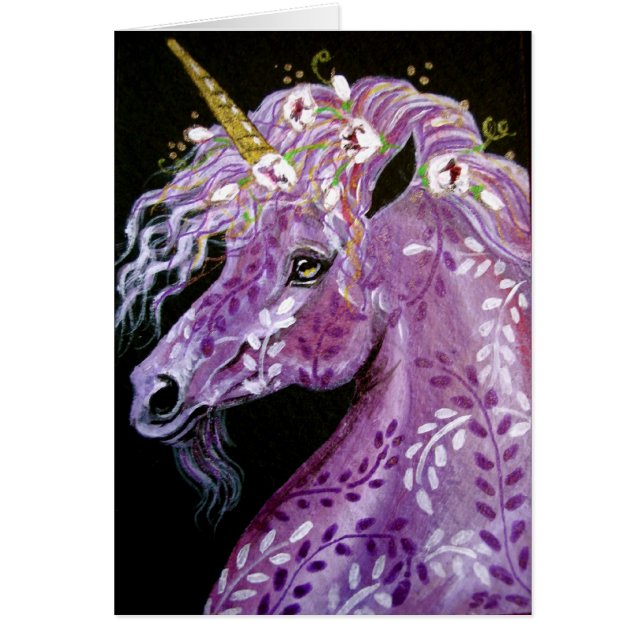 Unicornio de la fantasía de la lavanda (Frente)