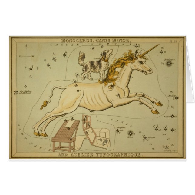 Unicornio de Monoceros de la astrología de la (Anverso (Horizontal))