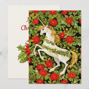 Unicornio de Navidad Alegre Rojo Verde Blanco