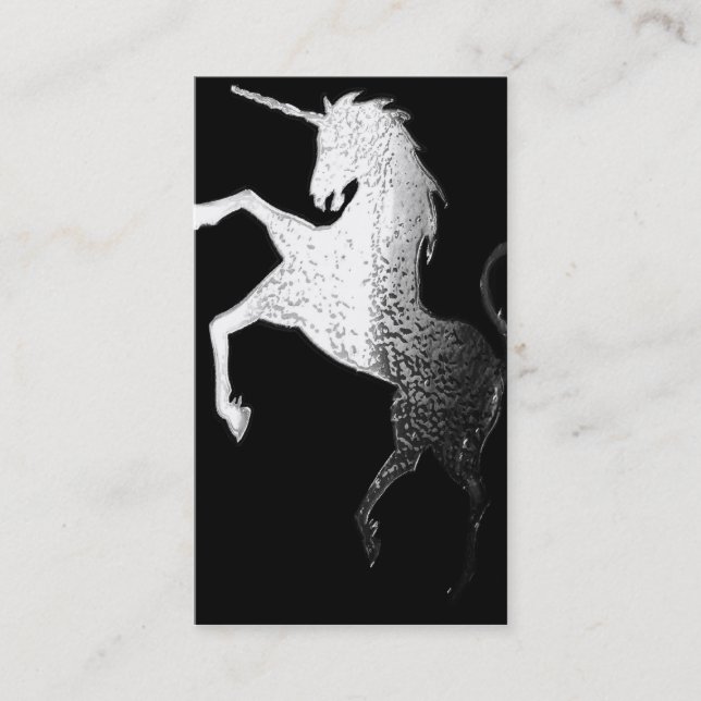 Unicornio de plata - tarjetas de visita (Anverso)