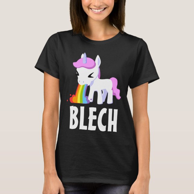 UNICORnio DE VÓMITO DE ARCOÍRIS Divertida Camiseta (Anverso)