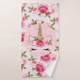 Unicornio Dorado Rosas Florales Rosadas Lindas Mod