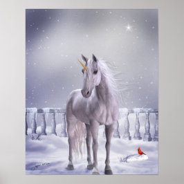 Unicornio en la impresión de Posters de nieve