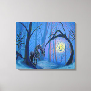 Unicornio en lienzo premium