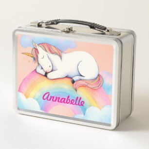 Unicornio en nubes de arcoíris, niñas, personaliza