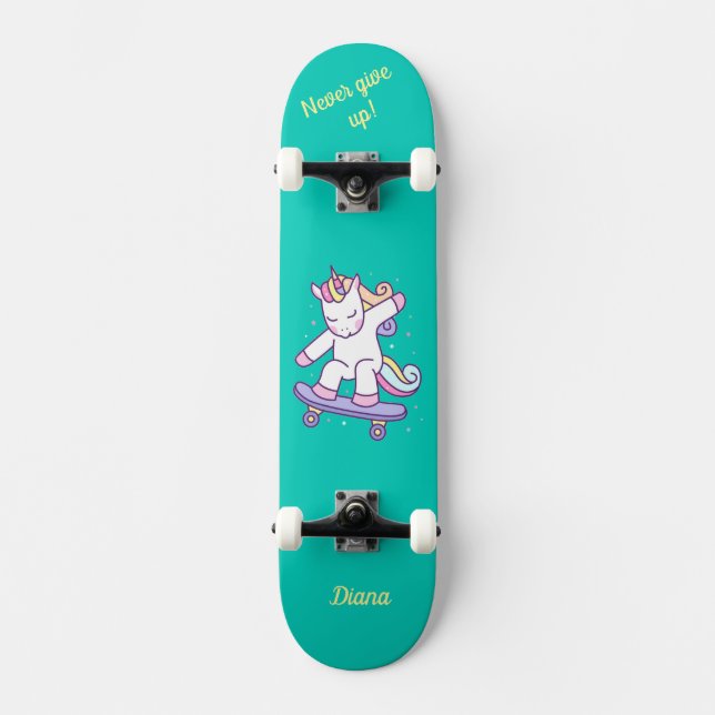 Unicornio en skateboard para niños (Anverso)