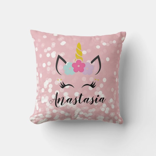 Unicornio esparce almohada personalizada (Anverso)