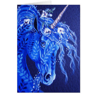 Unicornio floral azul