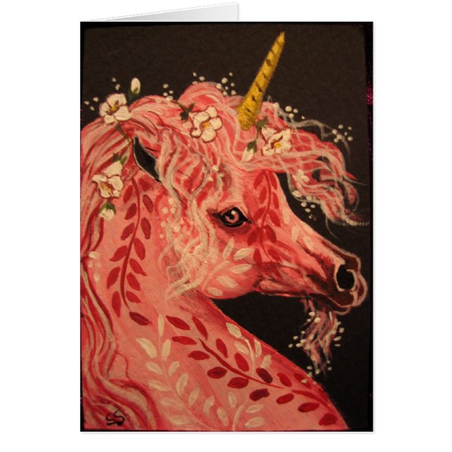 Unicornio floral rosado (Frente)