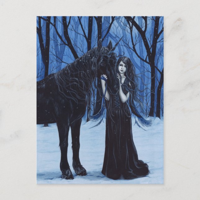Unicornio gótico y postal de hadas (Anverso)