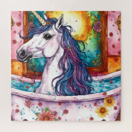 Unicornio lanzando rompecabezas