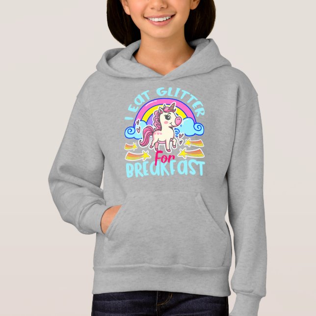 Unicornio Lindo Como Glitter Para Desayunar Remera (Anverso)