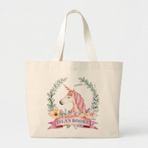 Unicornio mágico con bolsa de biblioteca de Person