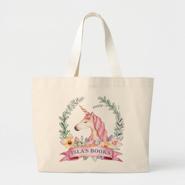 Unicornio mágico con bolsa de biblioteca de Person (Frente)