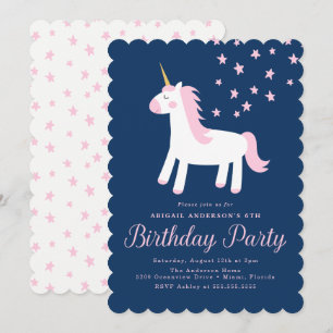 Unicornio Mágico   Invitación a la Fiesta de Cumpl