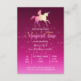 Unicornio mágico| Invitación a la fiesta de cumple