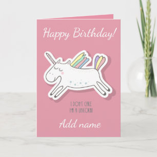 Unicornio, Pink, Tarjeta de Cumpleaños.