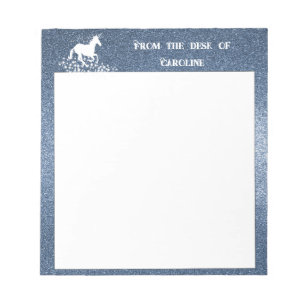 Unicornio purpurina y estrellas   Bloc de notas az
