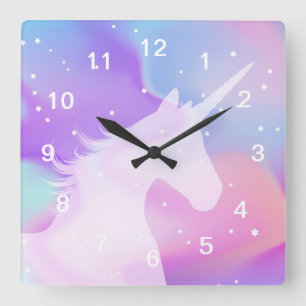 Unicornio - reloj de pared de acrílico