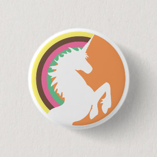 unicornio retro de los años 80 y botón del arco