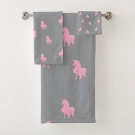 Unicornio rosa invisible en gris