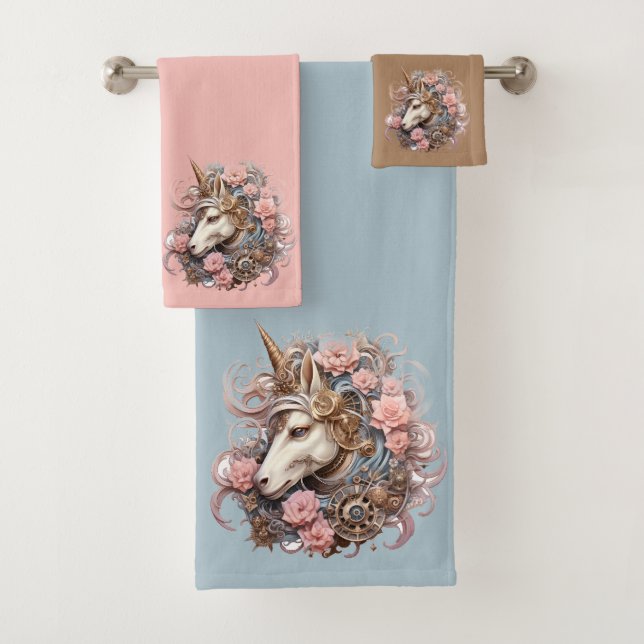 Unicornio rosa oro azul personalizado bonito (In situ)