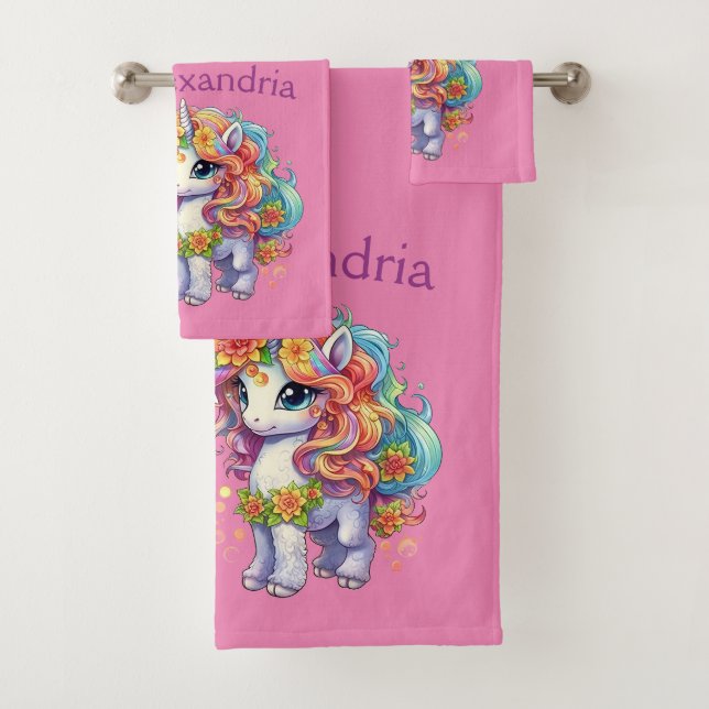 Unicornio Rosa Personalizado Encantador (In situ)