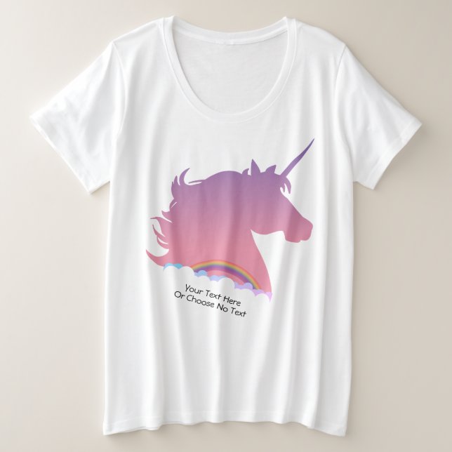 Unicornio rosado púrpura y arco iris de Ombre del (Anverso del diseño)