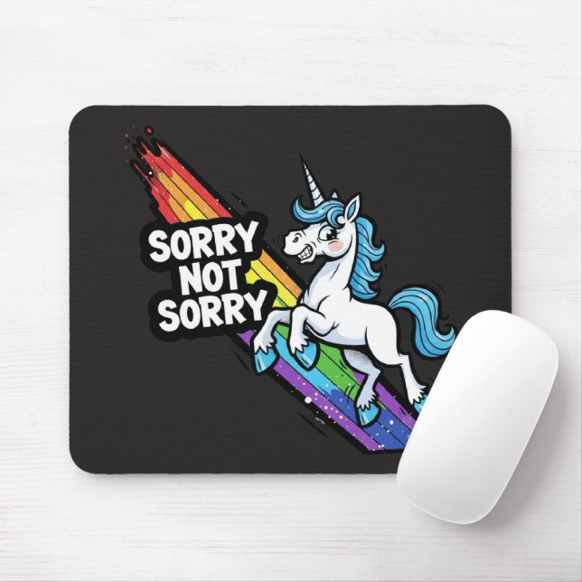 Unicornio Sorry not Sorry Alfombrilla de ratón (Con ratón)