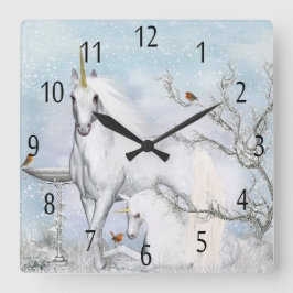 Unicornio y potro, reloj del invierno de pared