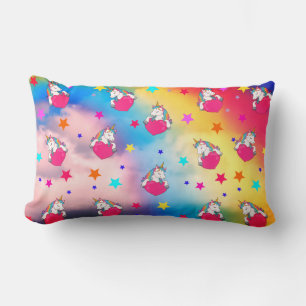 Unicornios Arcoiris En La Almohada Lumbar De Las N