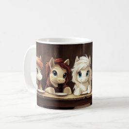 Unicornios cenando tazas de café