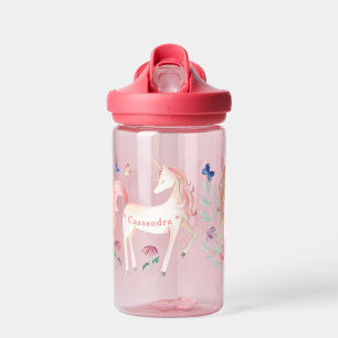 Unicornios De Color Rosa En La Botella De Agua Del