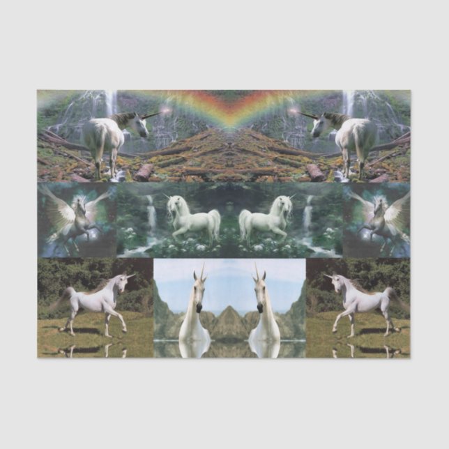 Unicornios de papel de tejido decorativo (Anverso)