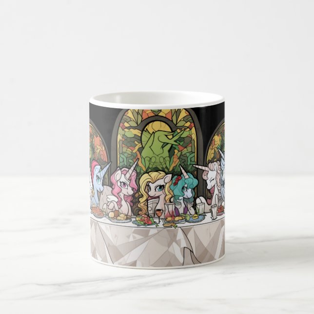 Unicornios en tazas de café de mesa de comedor (Centro)
