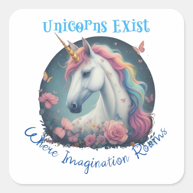 Unicornios existe Pegatina (Anverso)