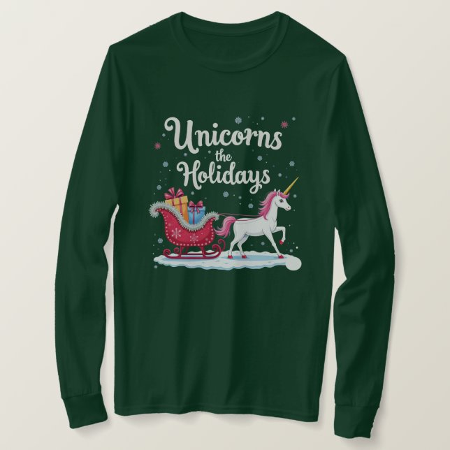 Unicornios lanzan la camiseta de las fiestas (Anverso del diseño)