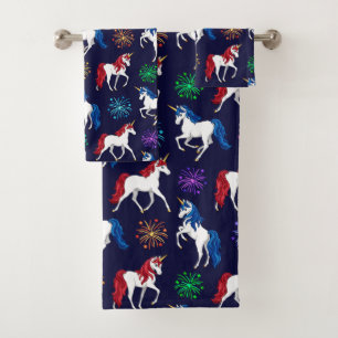 Unicornios Rojos Blancos Patrióticos Estadounidens