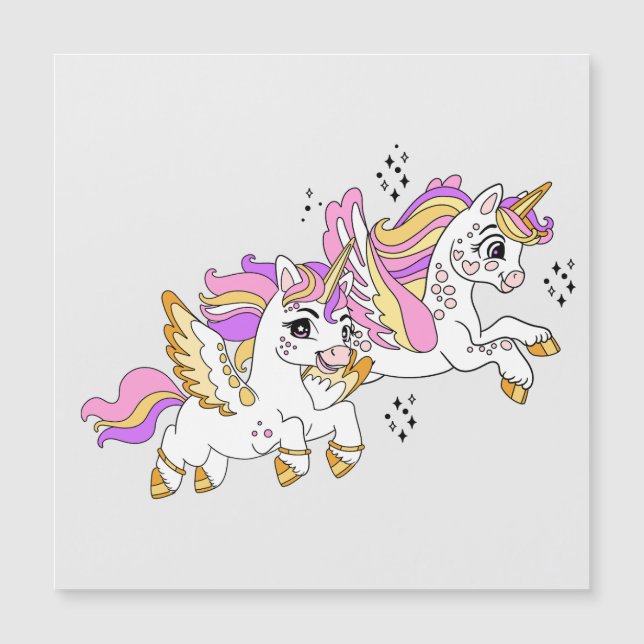 Unicornios voladores lindos  (Anverso)