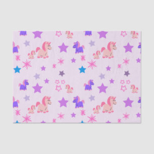 Unicornios y estrellas de papel de tejidos