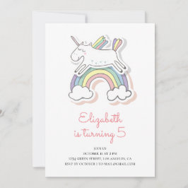 Unicorno. Invitación a la fiesta de cumpleaños. Ni
